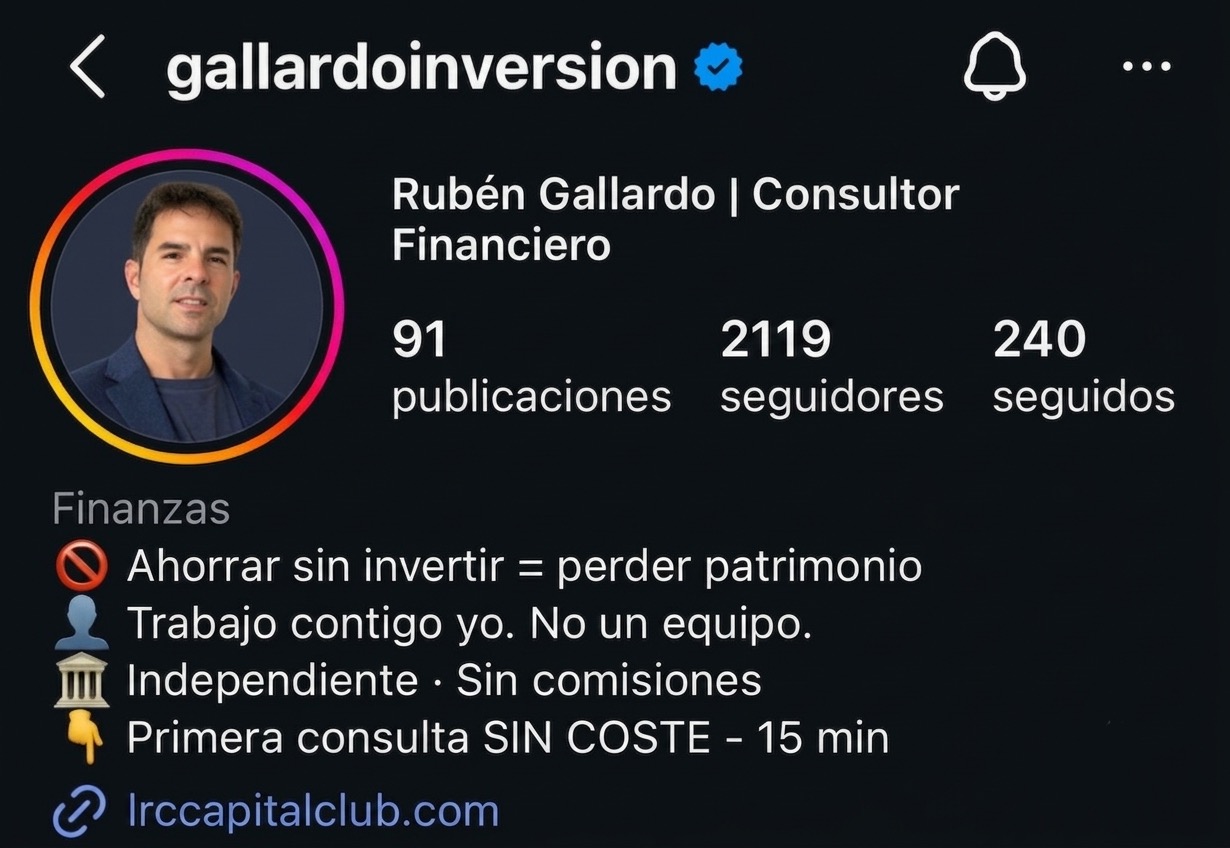 Perfil de Instagram de Rubén Gallardo